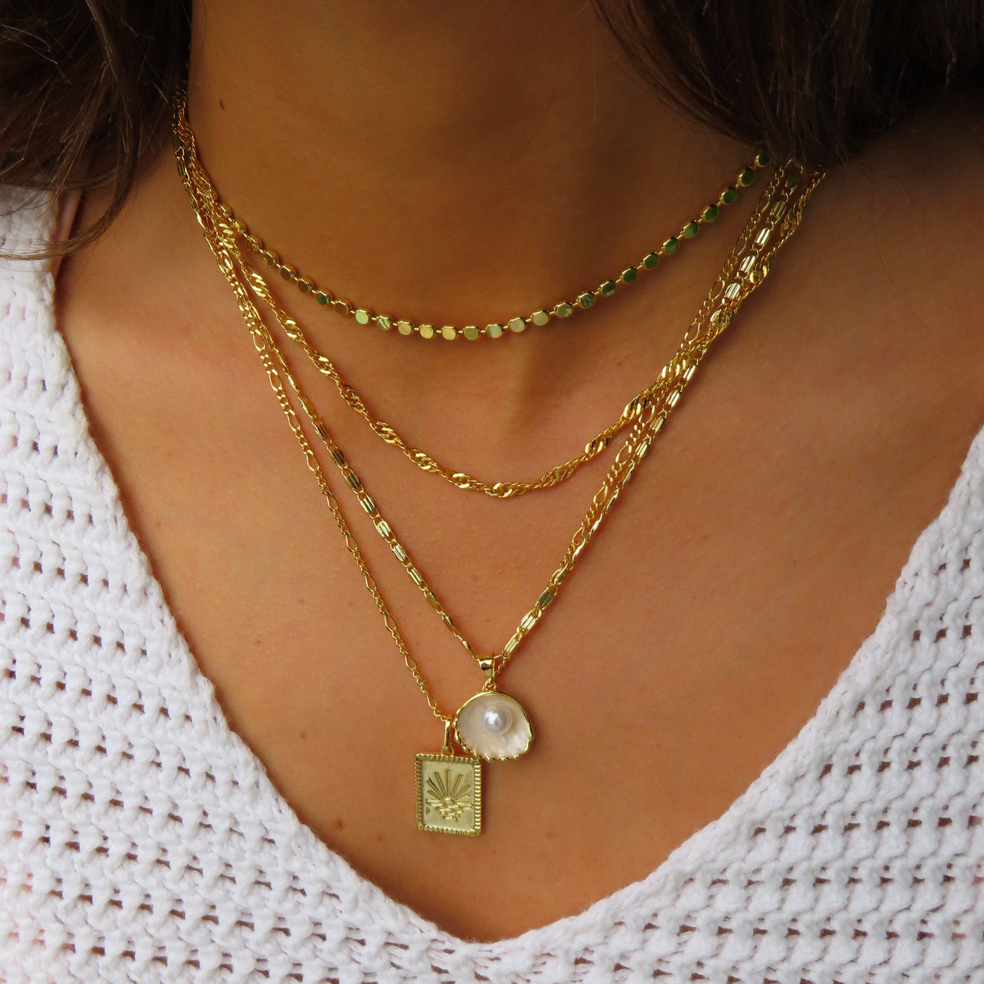 Kagyló Mintás Nyaklánc