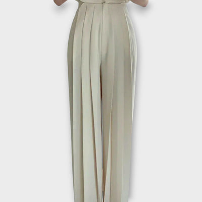 Női Magas Derékú Plisszírozott Nadrág