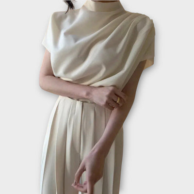 Női Magas Derékú Plisszírozott Nadrág