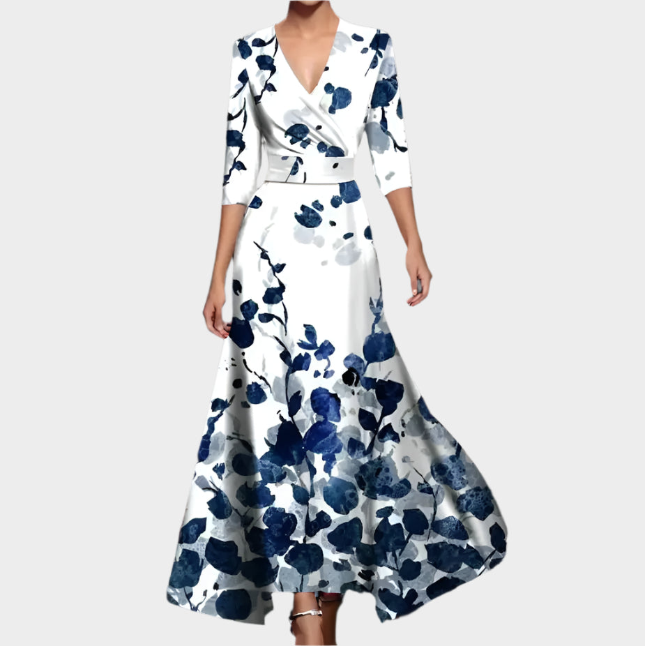 Midi ruha magas derékkal és laza fazonnal