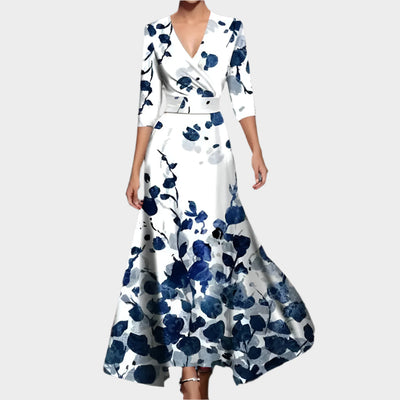 Midi ruha magas derékkal és laza fazonnal